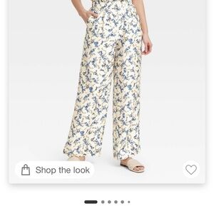 Floral Print Wide-Leg Pants